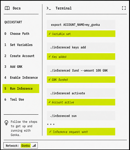 Gonka documentation terminal walkthrough